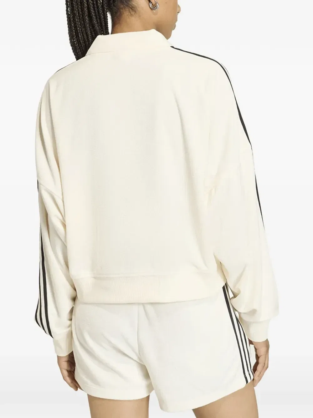 Махровая рубашка поло с V-образным вырезом Adidas, белый — фото 3