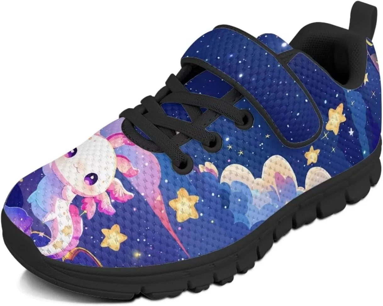 Детские кроссовки для девочек с липучками Yreiwoby, Axolotl Starry