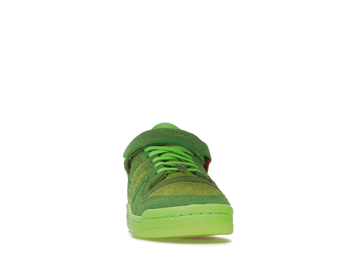 Детские кроссовки с тематикой Гринча Adidas Forum Low, Solar Green/Red — фото 2