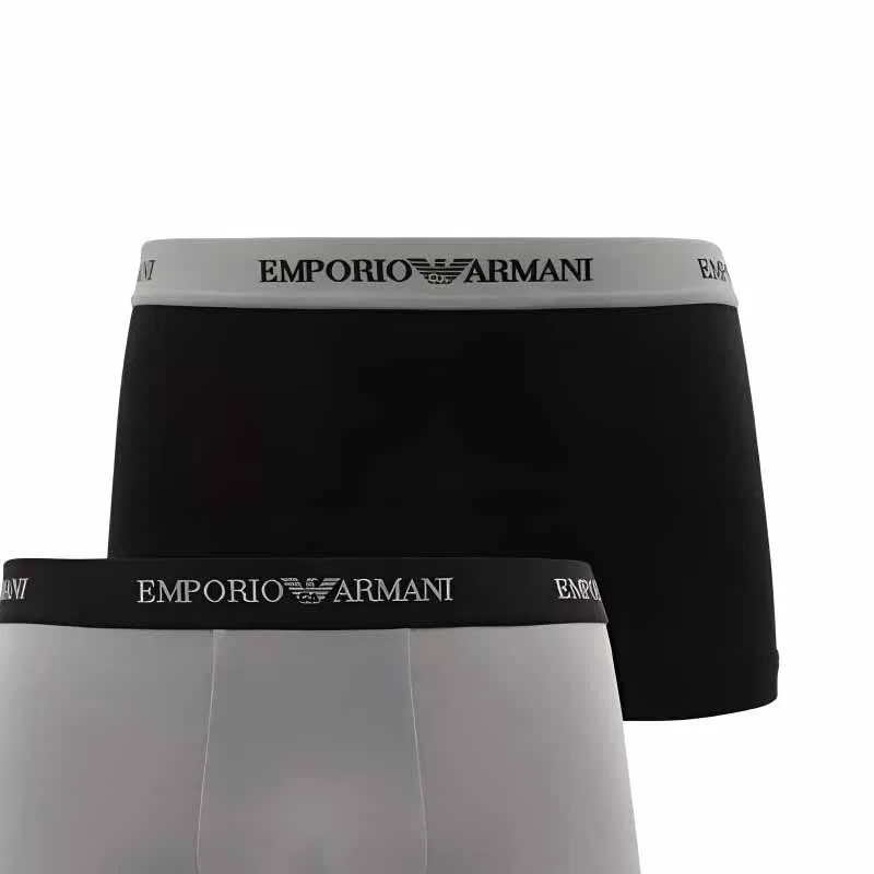Мужские боксеры из 2 предметов, комплект, EMPORIO ARMANI, Black/Gray — фото 2
