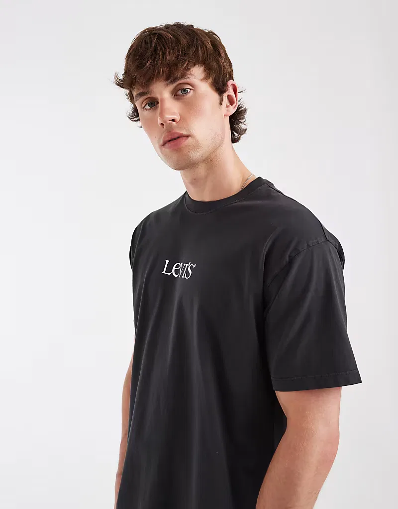Футболка Levi's с логотипом на груди, черный — фото 4