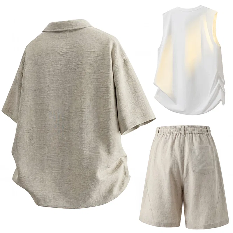 Детский костюм-тройка с жилетом BALENO, Brown Shirt White Vest Brown Shorts — фото 4