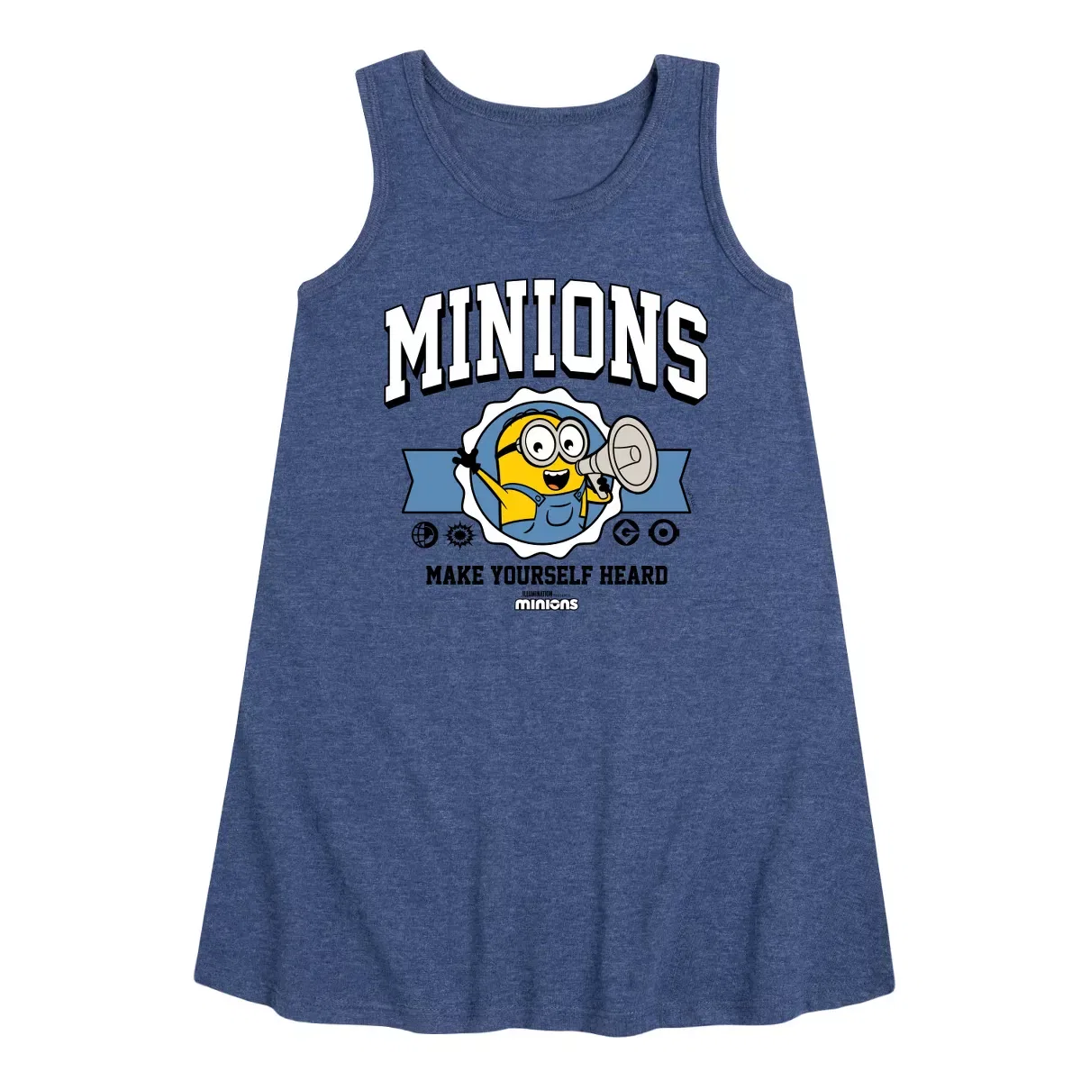Детское платье-трапеция без рукавов Despicable Me Minions Make Yourself Heard, Heather Navy