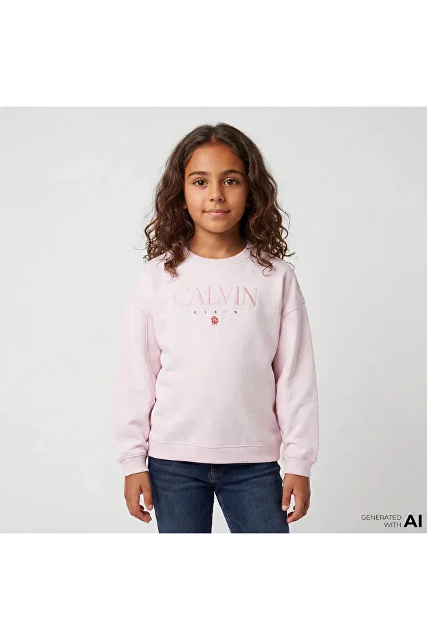 Детские свитшот для девочек хлопковый Calvin Klein, Pink