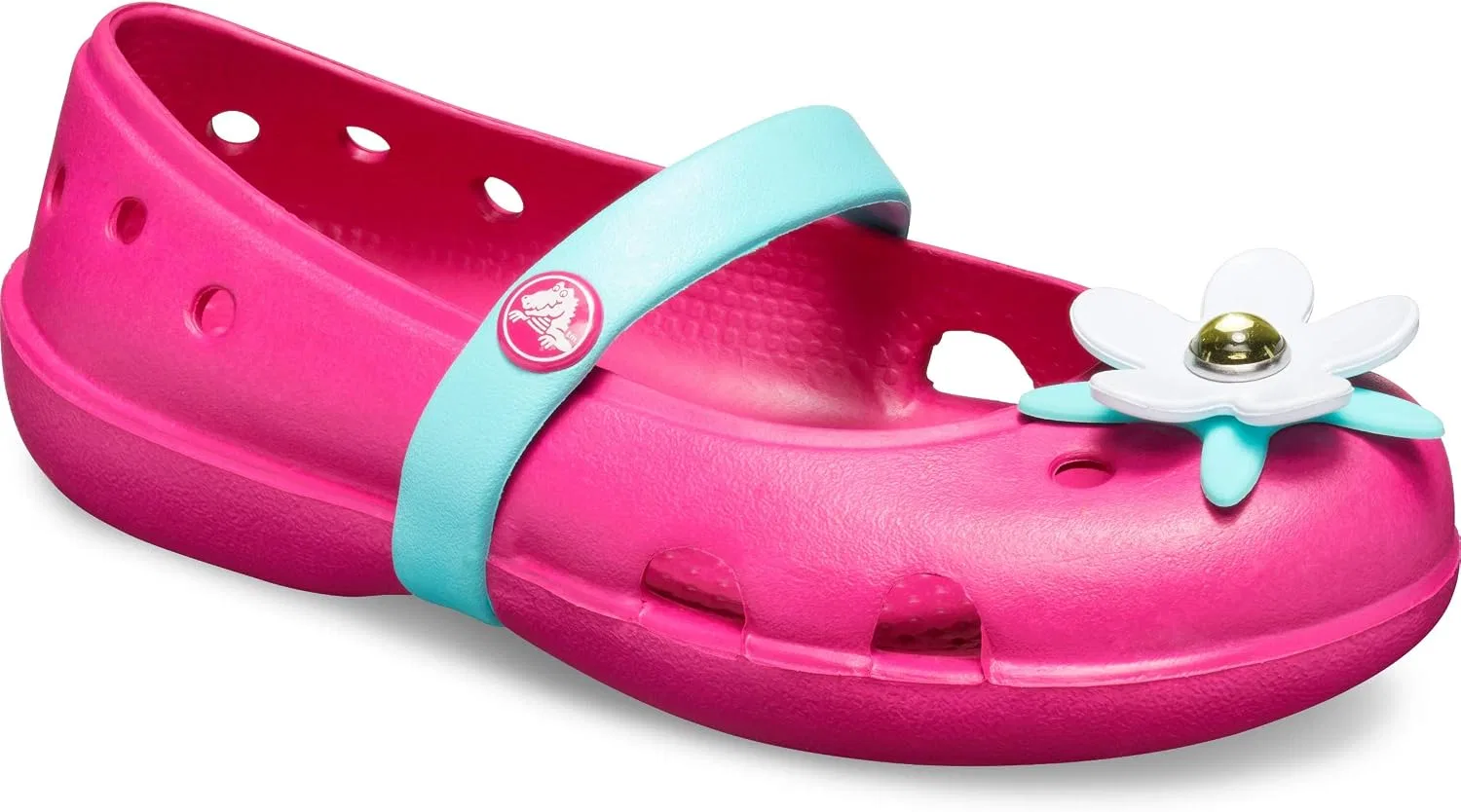 Детские туфли-балетки с шармом Keeley для девочек Crocs, Candy Pink