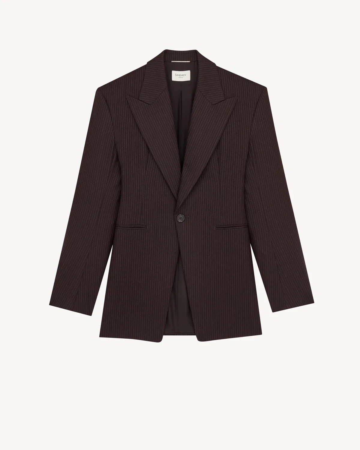 Костюмный пиджак однобортный Saint Laurent, коричневый