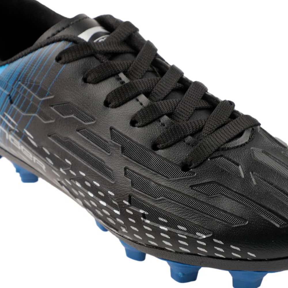 Детские футбольные бутсы для мальчиков на шнуровке Score I Krp Black Saks Blue Slazenger — фото 4