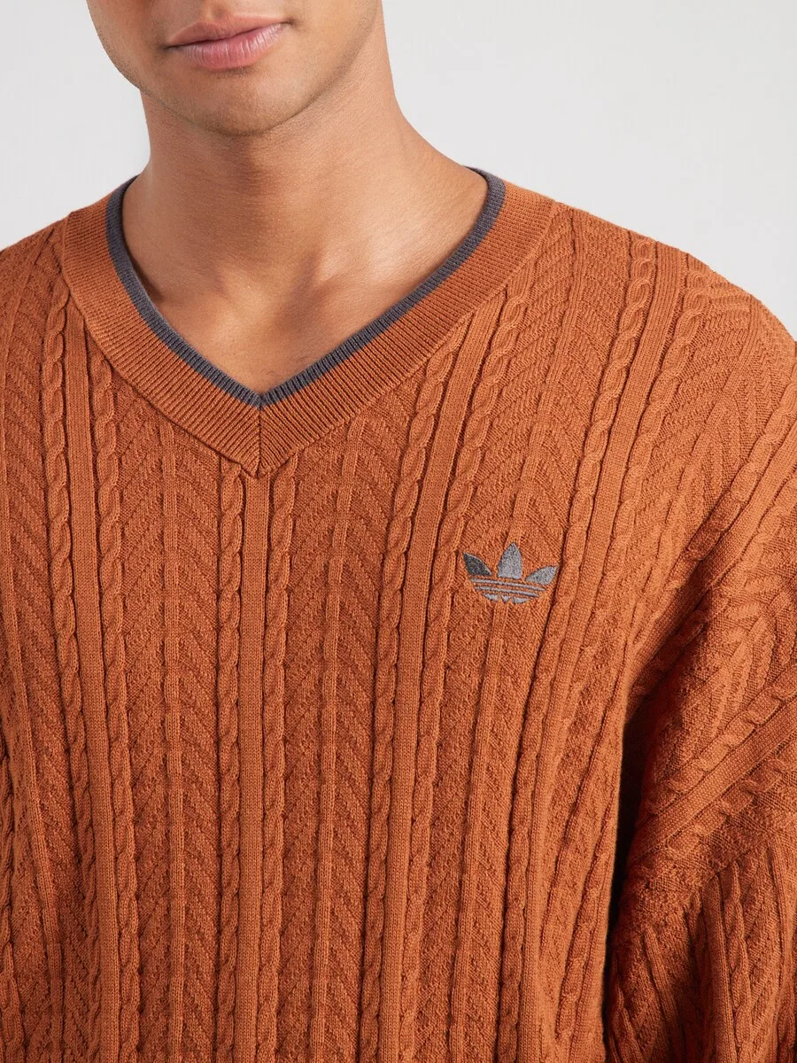 Свитер ADIDAS ORIGINALS цвета коньяк — фото 3