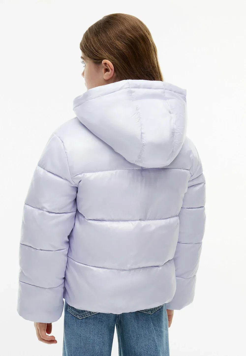 Блестящая пуховая куртка с капюшоном, унисекс - зимняя куртка Tommy Hilfiger, Lavender Ice — фото 3