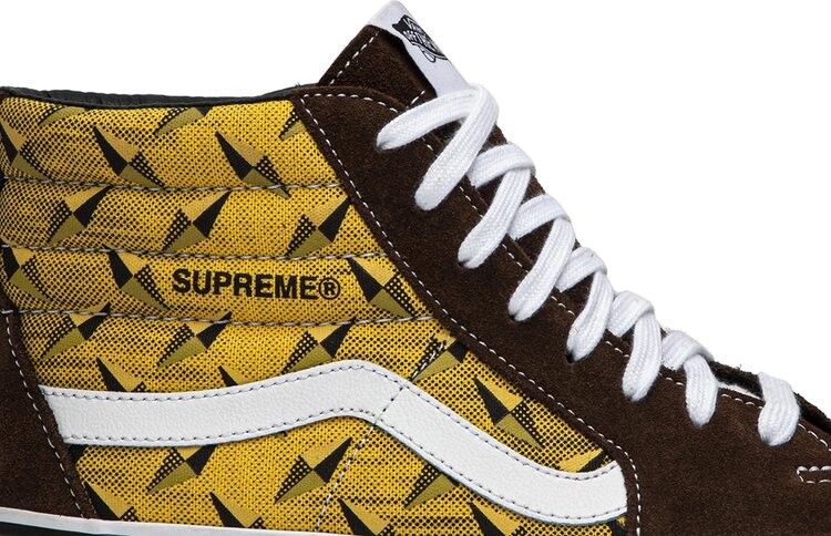 Кеды Vans Supreme x Sk8-Hi Pro Diamond Plate Brown, коричневый — фото 2