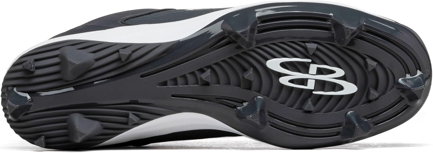 Бутсы Boombah Viper Pro для мужчин с формованной подошвой - несколько вариантов цвета - разные размеры, белый/угольный — фото 2