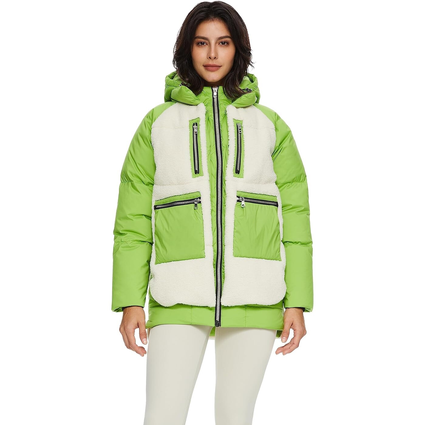 

Пуховик Orolay Women's Short Hooded Stand Collar Winter, зеленый