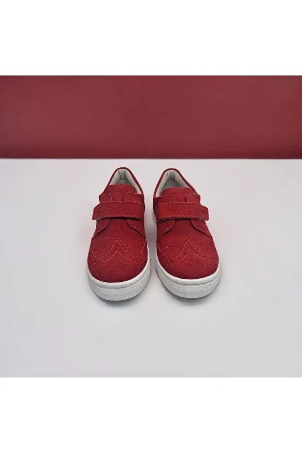 Детские кроссовки для девочек из замши с липучкой Momykids, Red — фото 4