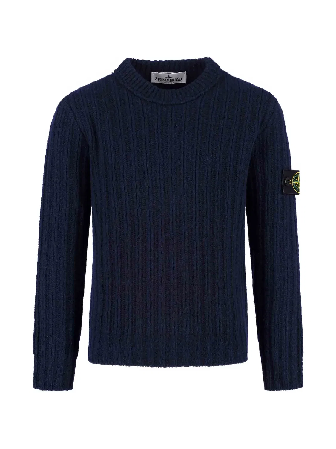 Свитер в рубчик с нашивкой Compass Stone Island Junior, синий
