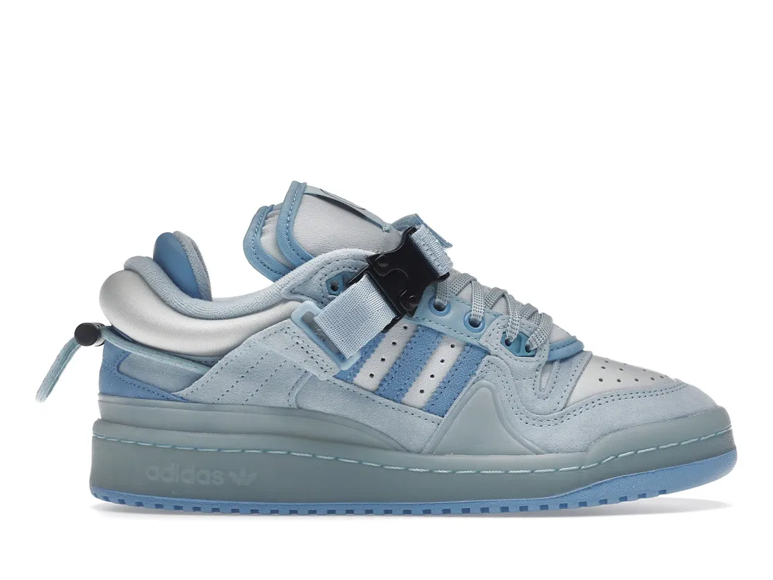 Детские кроссовки Lifestyle с дизайном Bad Bunny Adidas Forum Buckle Low, Blue Tint/Light Blue/Clear Blue