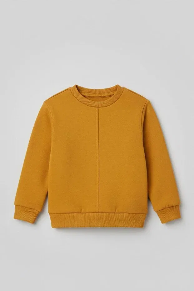 Детские свитшот для девочек с отделкой стежками Mustard Luess, Hardal Sari — фото 3