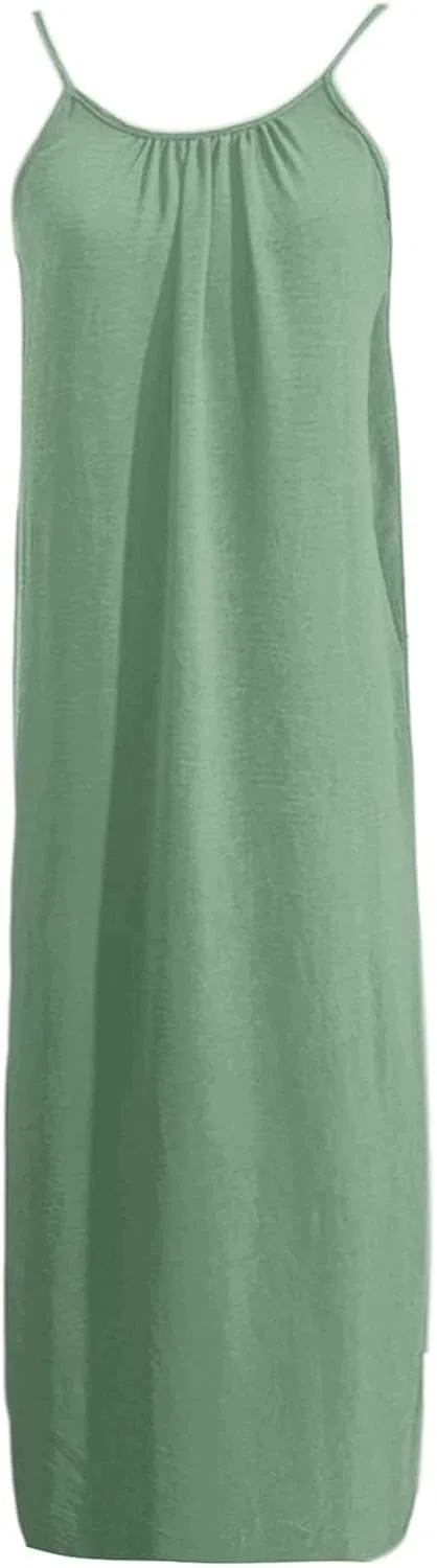 Женская открытая пляжная сарафан-макси с открытой спиной, Light Green — фото 4