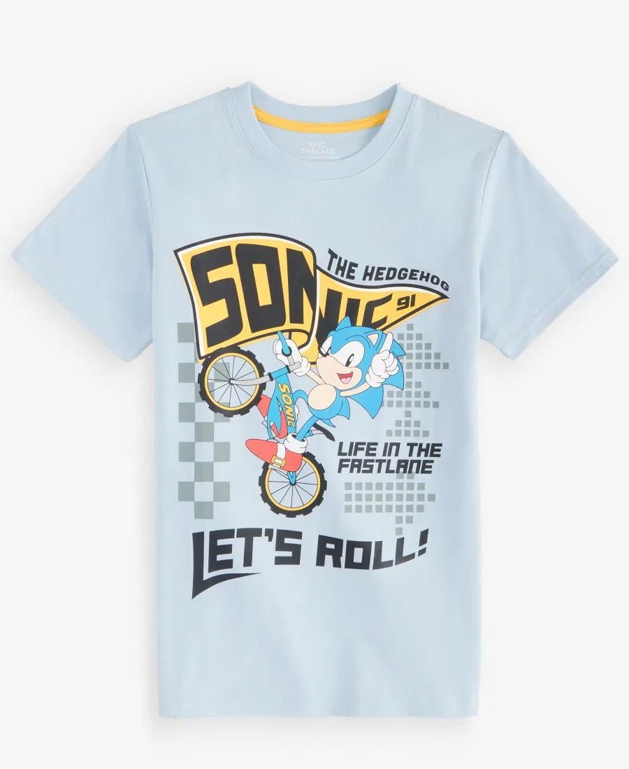 Футболка с коротким рукавом Sonic Let's Roll Epic Threads, Niagara Mist