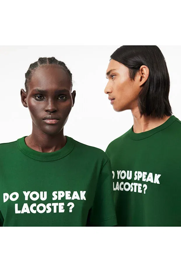 Футболка Lacoste Unisex relax fit crew neck printed, зеленая — фото 2