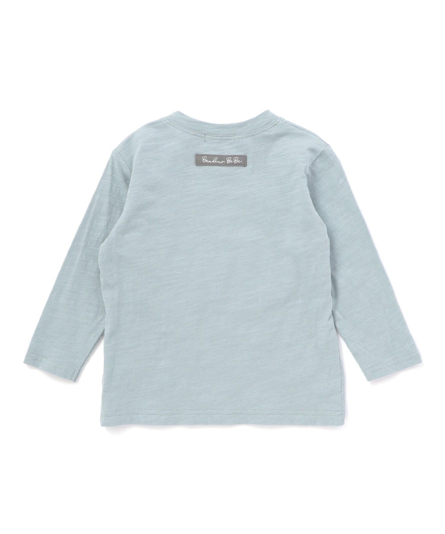 Футболка с длинным рукавом из фактурной джерси с принтом собаки (80-100 см) BeBe, Blue — фото 3