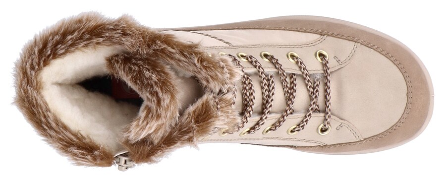 Зимние ботинки женские Rieker Snow Boots с мехом и шнуровкой, бежевый — фото 2