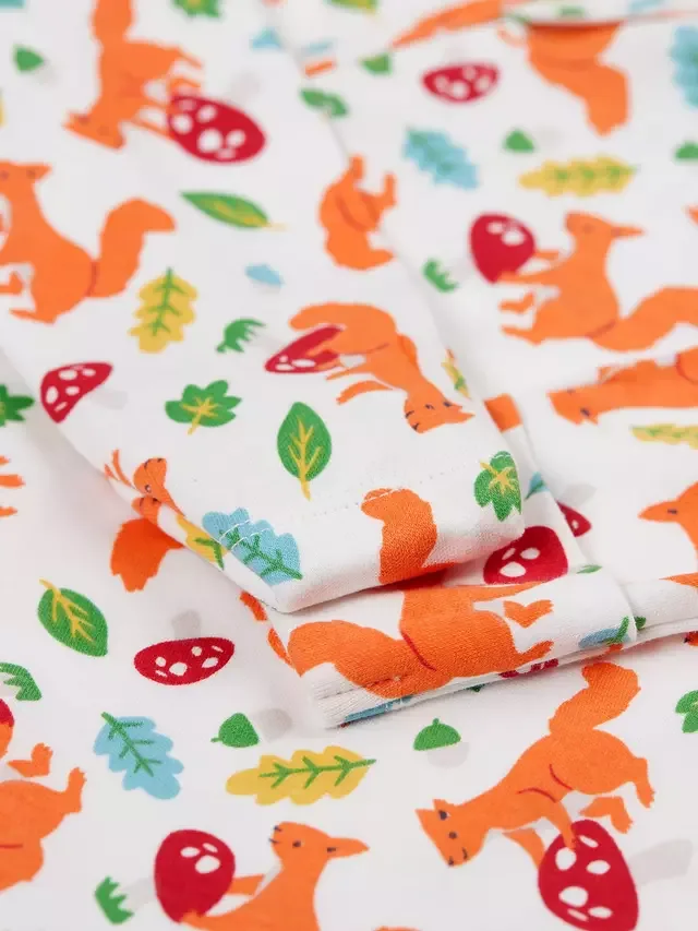 Детский хлопковый комбинезон-кимоно на молнии, с изображением белок Frugi — фото 2