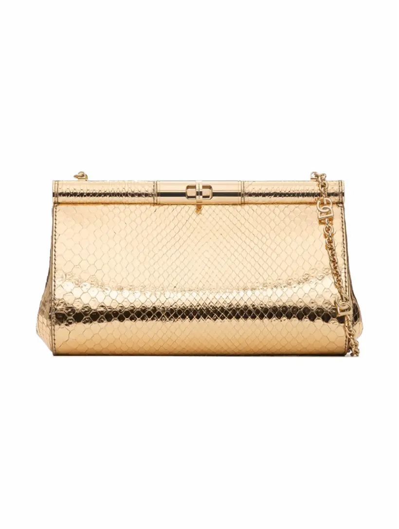 

Кожаный клатч Marlene Medium Dolce&Gabbana, золотистый