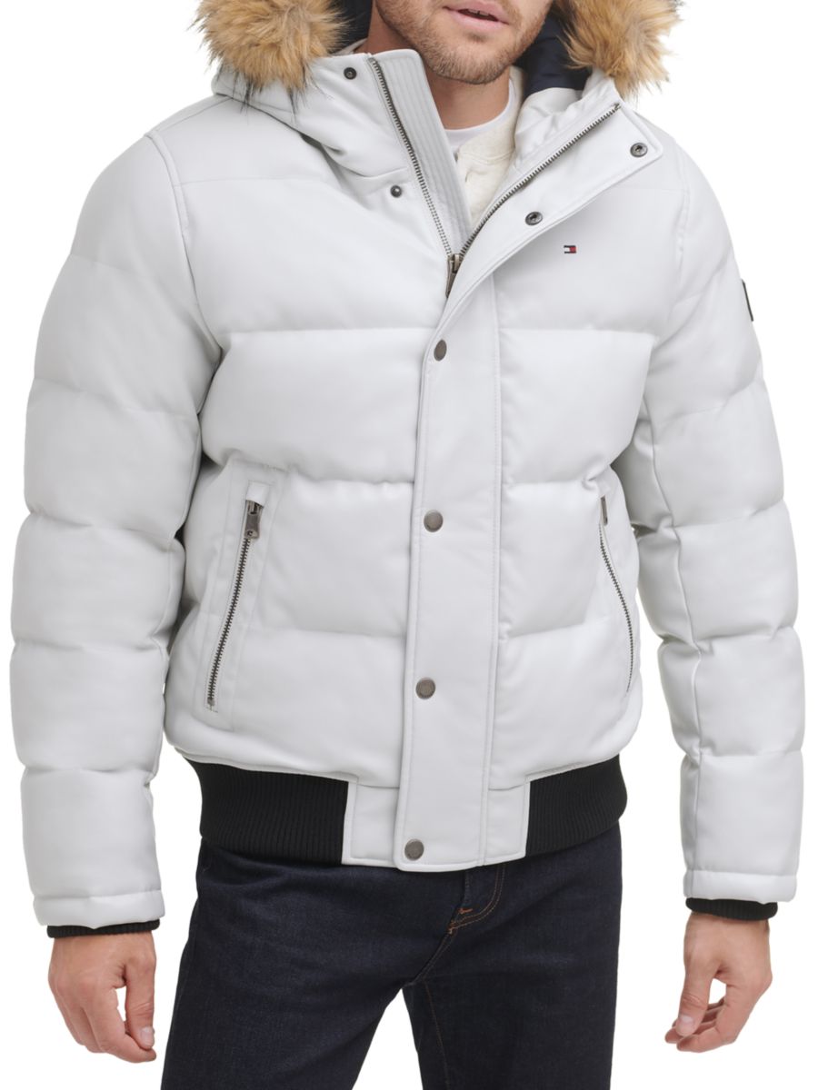 

Куртка-пуховик с искусственным мехом на капюшоне Tommy Hilfiger, цвет Ice