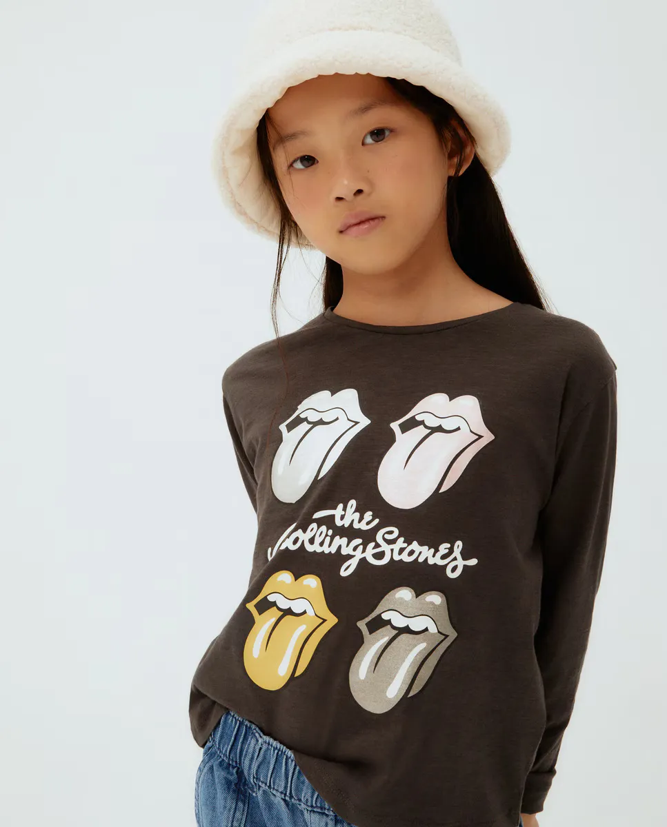 

Футболка с длинными рукавами Rolling Stones Licenses Mini Languages ​​с капюшоном для девочки Kids El Corte Inglés, черный
