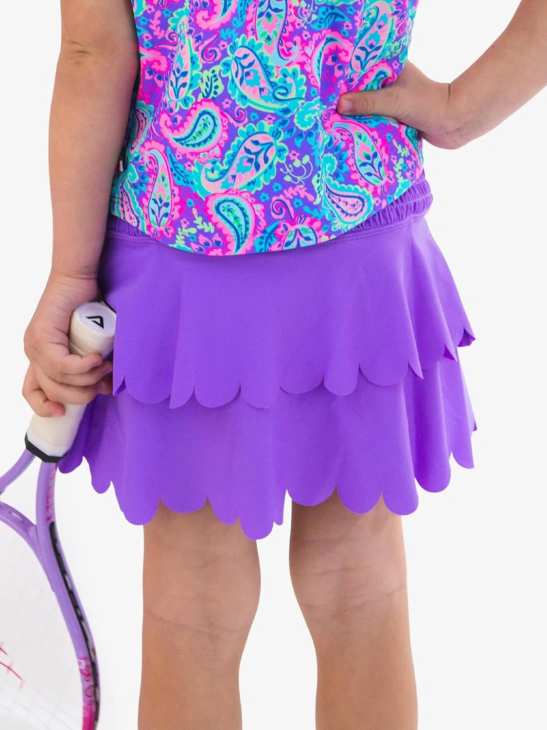 Юбка для гольфа RuffleButts Athletic Active, Neon Purple — фото 3