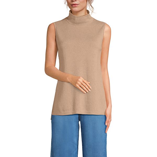 

Женский тонкий безрукавный свитер Lands' End, Vicuna Heather