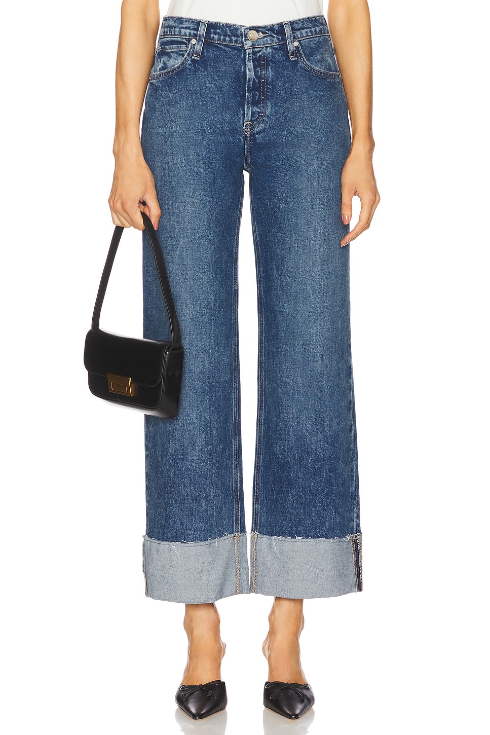 

Rosie джинсы с высокой талией и широкими штанинами длиной до щиколотки Hudson Jeans, mallorca