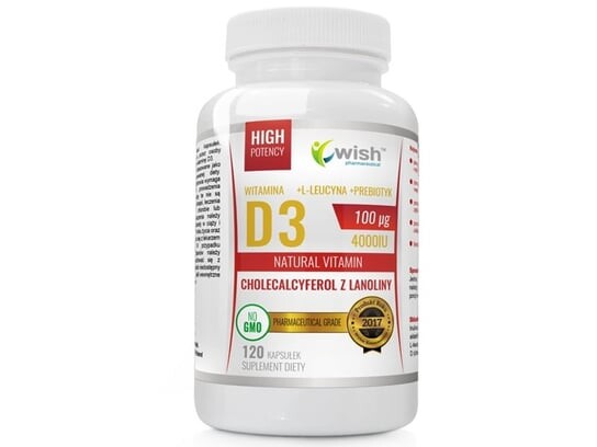 

Wish, Витамин D3 100 мкг 4000 МЕ + пробиотик, 120 капсул