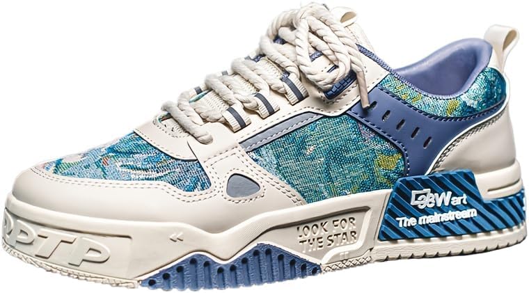 

Мужские кроссовки с буквенным принтом, модные скейтбордические туфли, повседневные кроссовки, уличная обувь для мужчин Fmshi, Biue