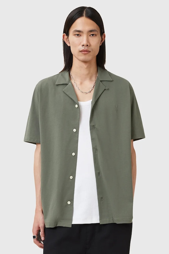 

Хлопковая рубашка HUDSON Allsaints, зеленый