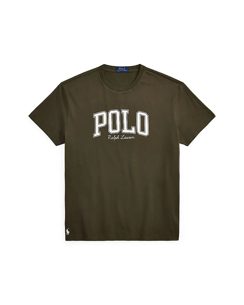 

Футболка с логотипом Polo Ralph Lauren College Scrip оливково-зеленого цвета