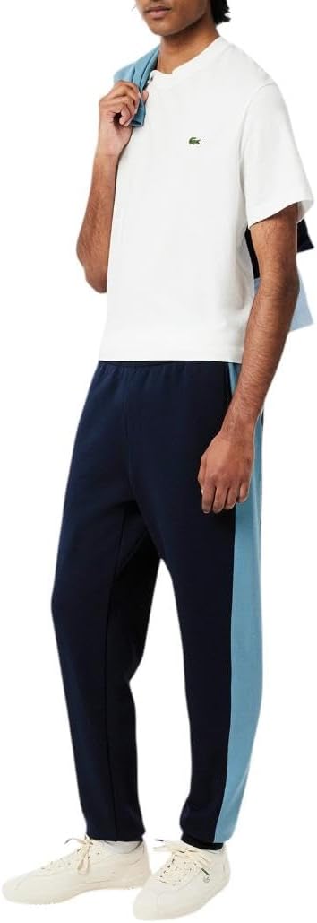 

Мужские зауженные спортивные брюки Lacoste с цветными блоками, Navy Blue, Dark Blue, & Light Blue