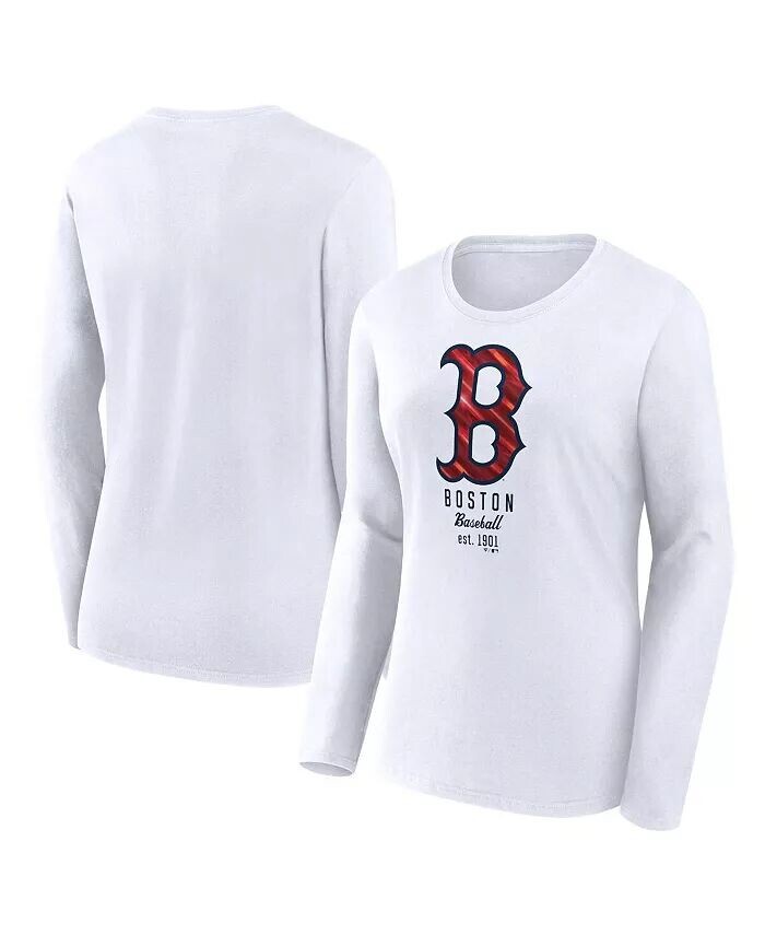 

Женская белая футболка Boston Red Sox с длинным рукавом Fanatics