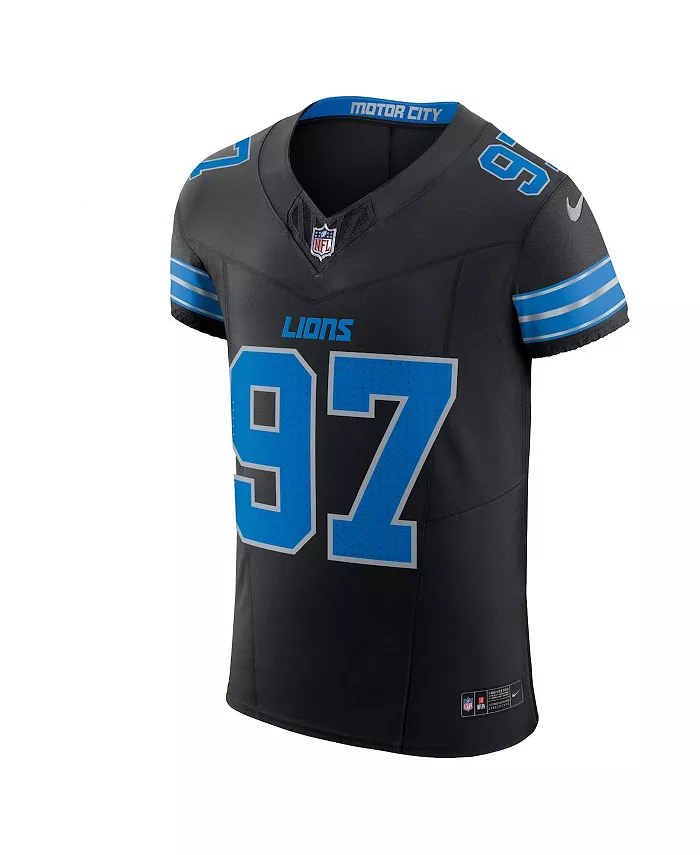Мужская черная альтернативная элитная джерси Detroit Lions Aidan Hutchinson Vapor F.U.S.E Nike — фото 2