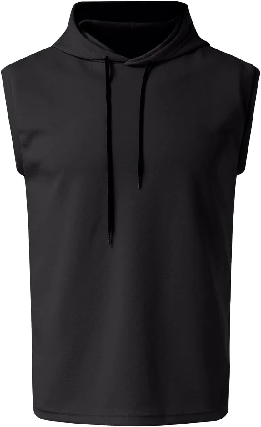 Мужской безрукавный топ с капюшоном, Athletic, Black