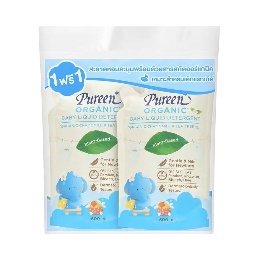 

Pureen Детское органическое жидкое моющее средство, 600 мл. Двойной пакет (запасной), Blue