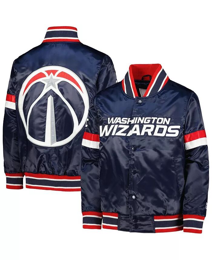 

Куртка на кнопках Big Boys Navy Washington Wizards Home Game Varsity Satin Full-Snap Starter