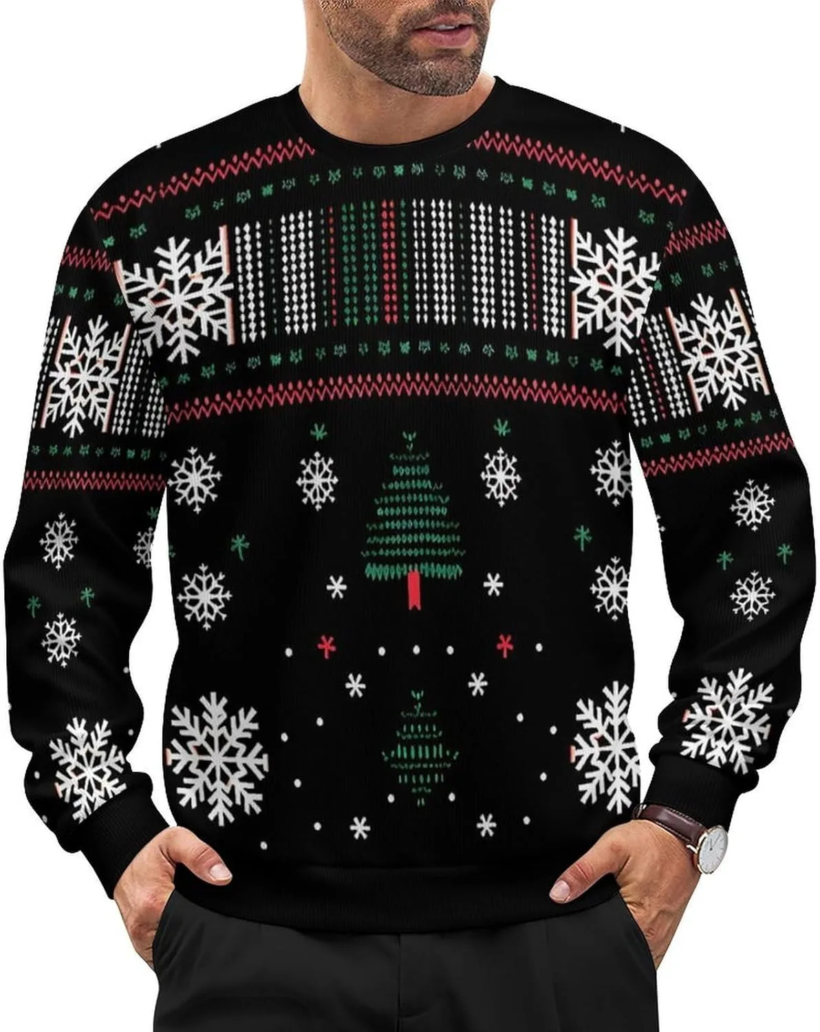 

Свитер с принтом Animal Print, мужской, с длинными рукавами HLSDFRES