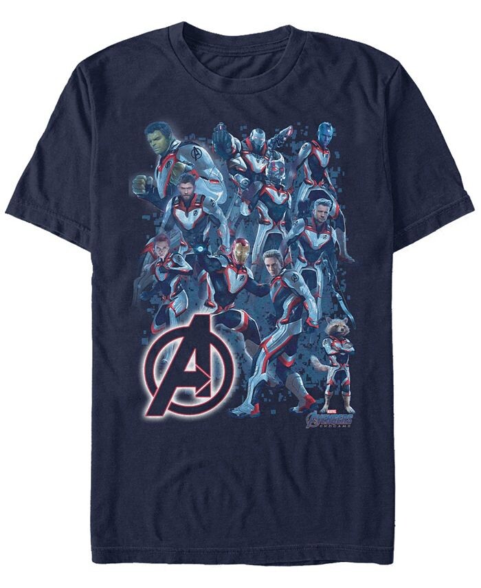 

Мужской костюм Мстителей Marvel «Мстители: Финал», футболка с короткими рукавами для группового снимка Fifth Sun, синий