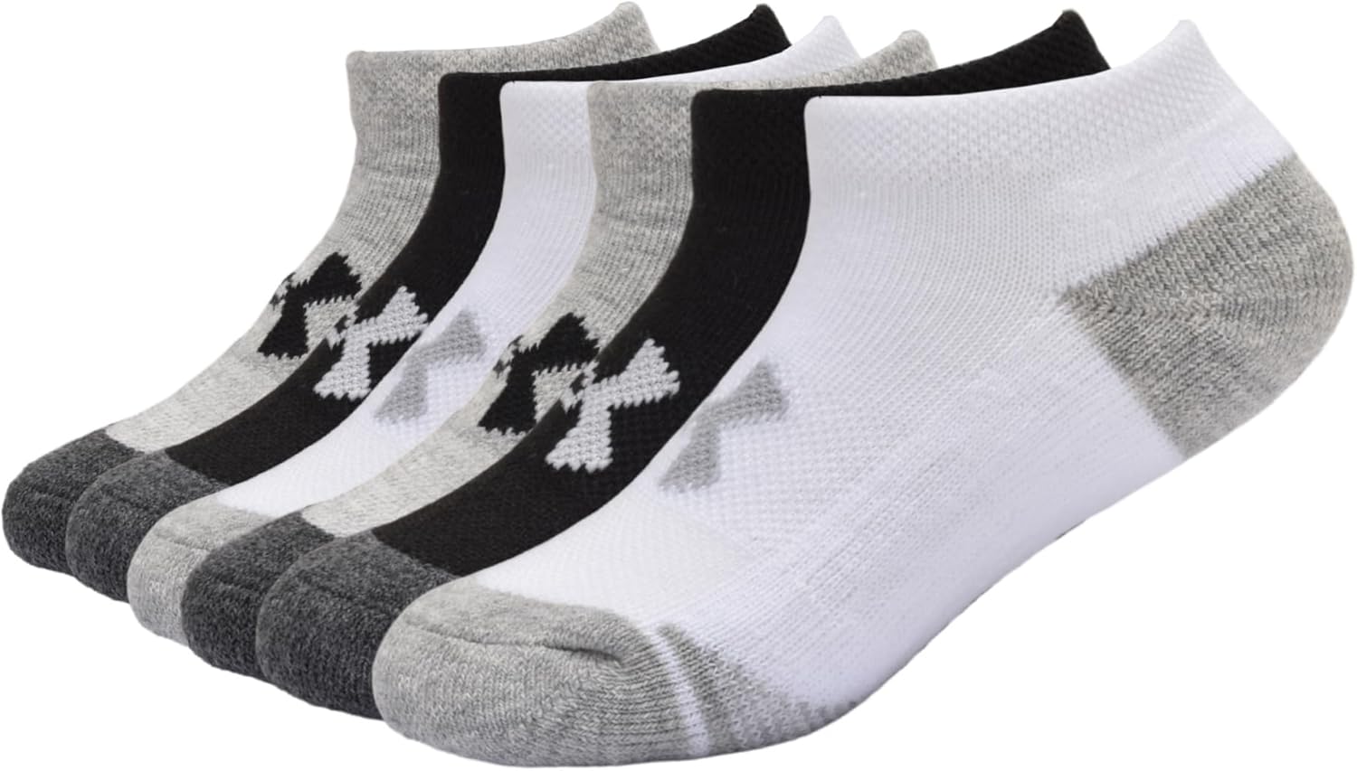 

Under Armour унисекс-детские носки 6-pack Eco Performance Tech полу-амортизирующие низкие, White