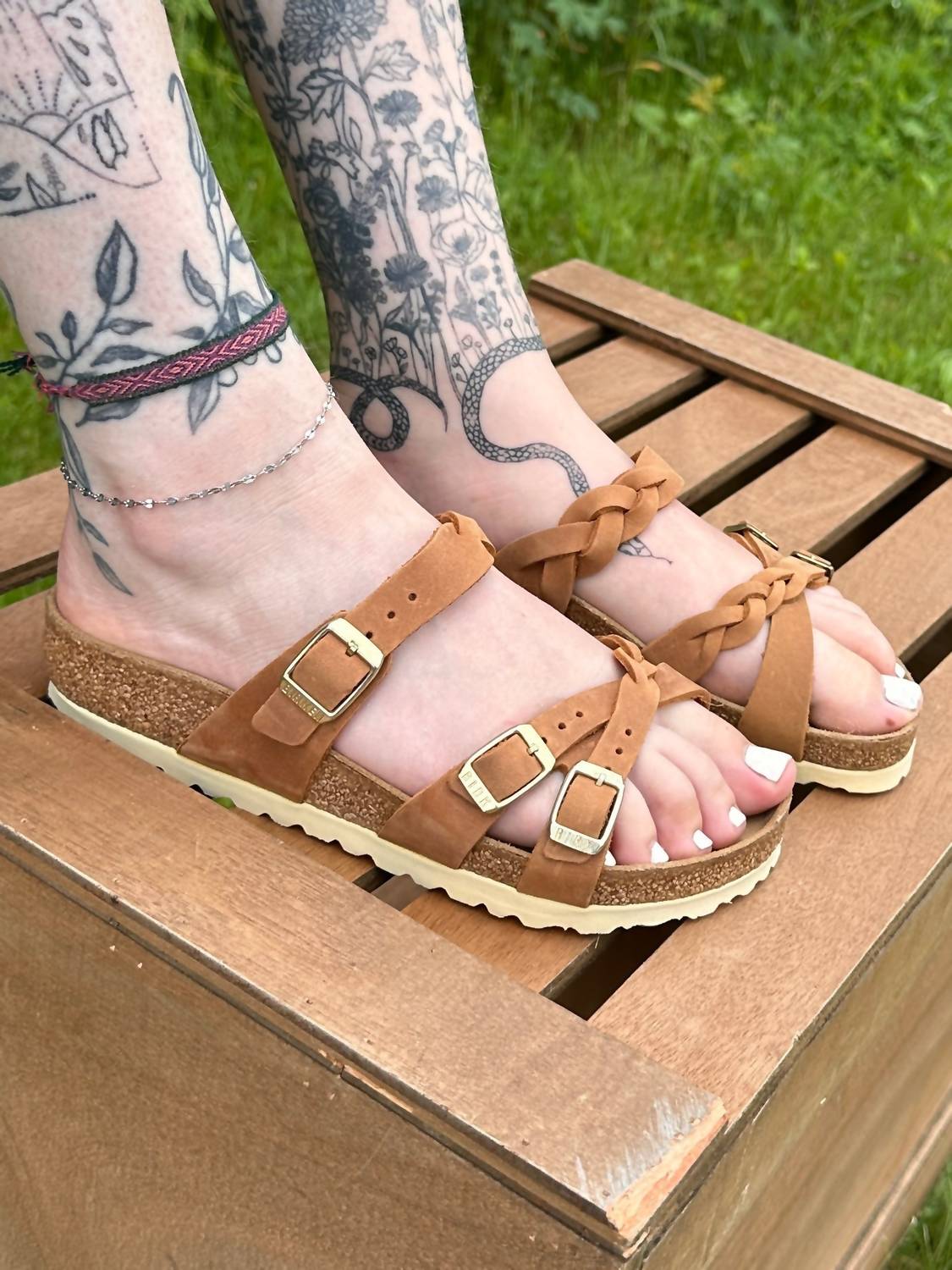Women'sfranca Braided Leather Sandal In Cognac Birkenstock, Cognac — фото 2
