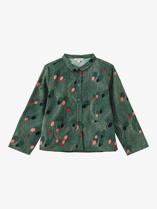 

Детская рубашка из хлопкового велькора Dragonfly Caramel, Spot Print