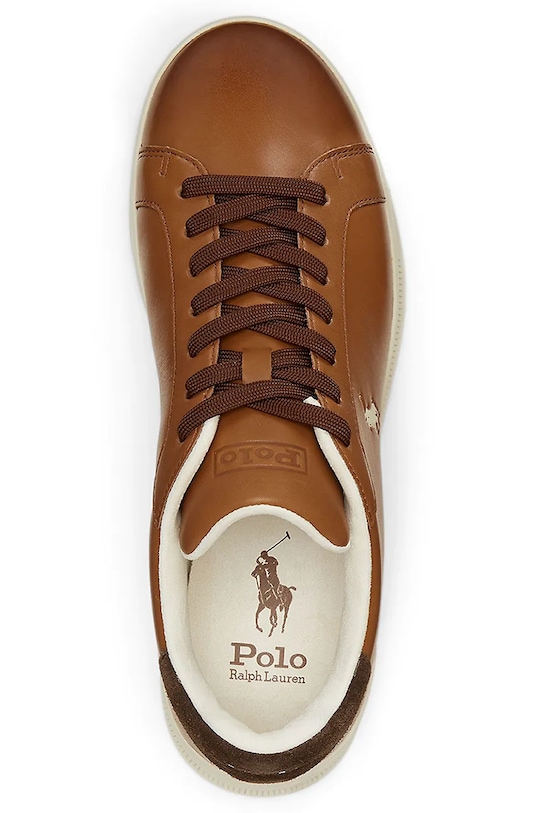 Кожаные кроссовки Hrt Crt II Polo Ralph Lauren, коричневый — фото 4