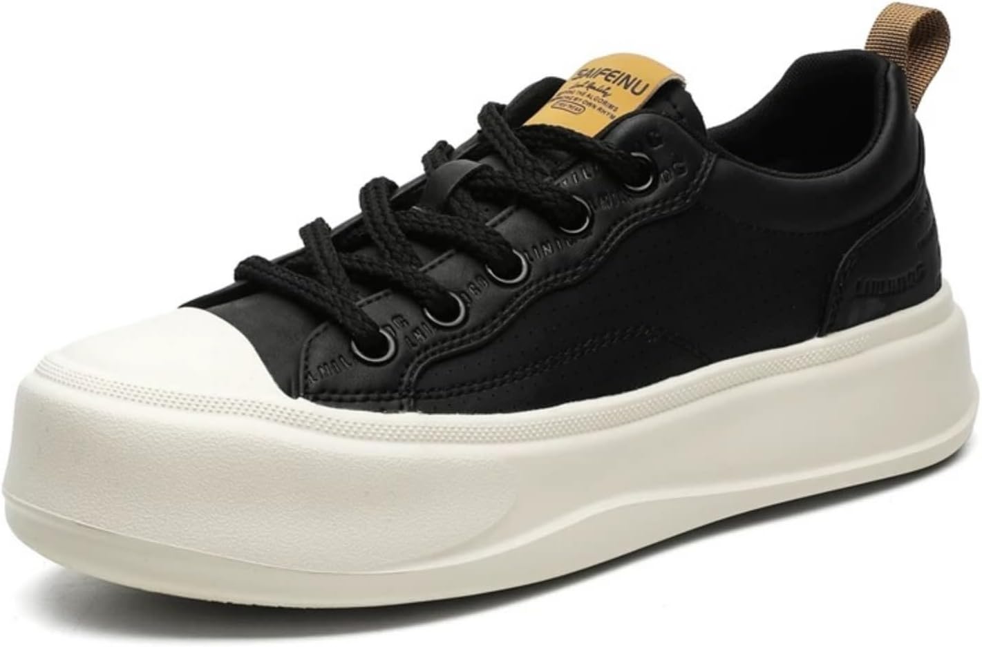 

Мужские модные кроссовки MACEFIL Y2K с массивной платформой, круглый носок, стиль ретро, низкие, удобные, нескользящие, повседневные, черный