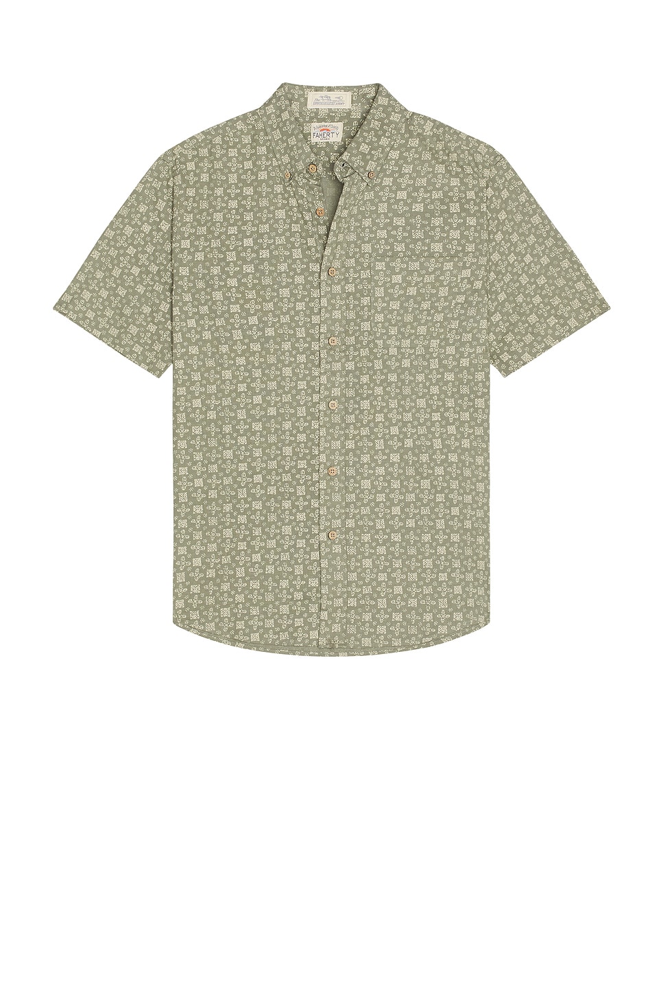 

Рубашка с коротким рукавом "Breeze" Faherty, sundried sage emblem